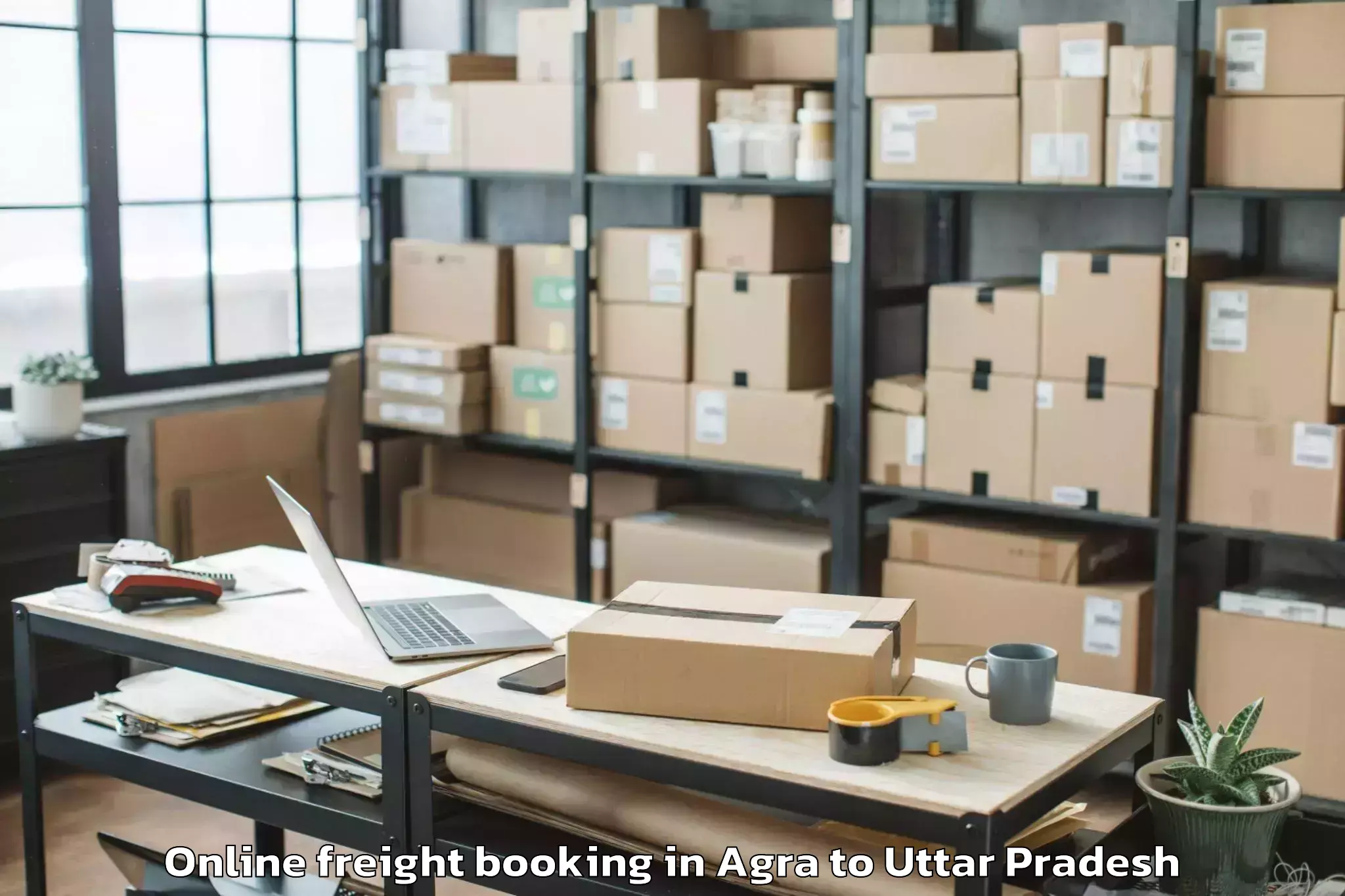 Reliable Agra to Manjhanpur Online Freight Booking